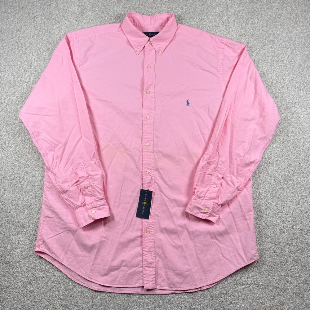 NEW Ralph Lauren Button Down Shirt Mens XLT Pink Long Sleeve Oxford